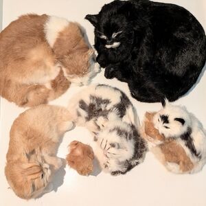 Decorative Cats, Kittens, Real Rabbit Fur BARGAIN